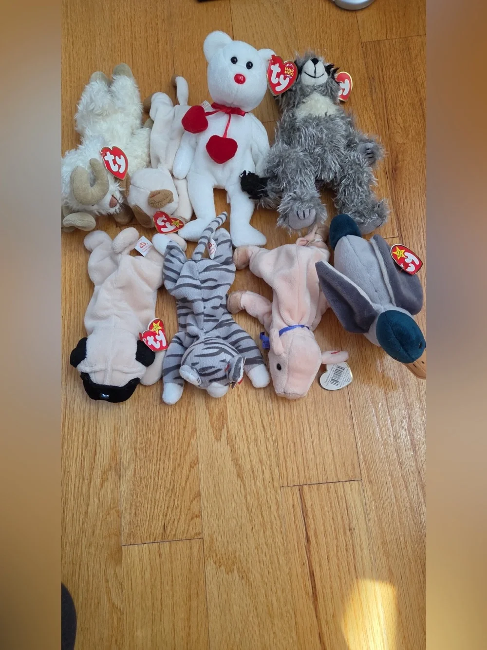Ty Plush Small Pets Assortment - White, Gray, Cream, Pink, Blue, Brown 8 total
